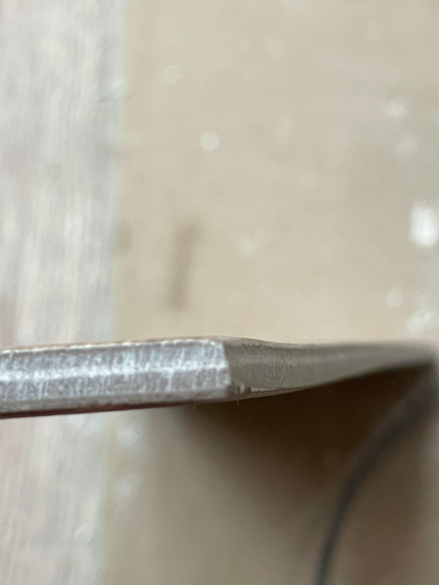 Tile edge cut at 45 degrees for a mitred corner